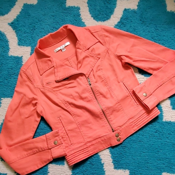 LC Lauren Conrad Jackets & Blazers - LC Lauren Conrad coral moto jacket size xs